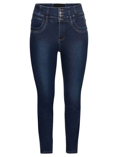 Stretch jeans with a high-waist waistband - Dark Denim Blue