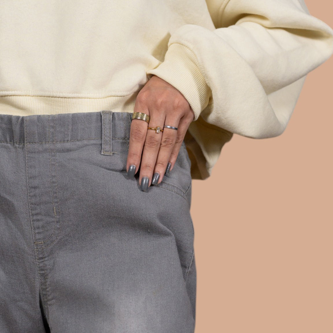 Slim Fit Hem Cut Pull-on | Denim Trousers For Women