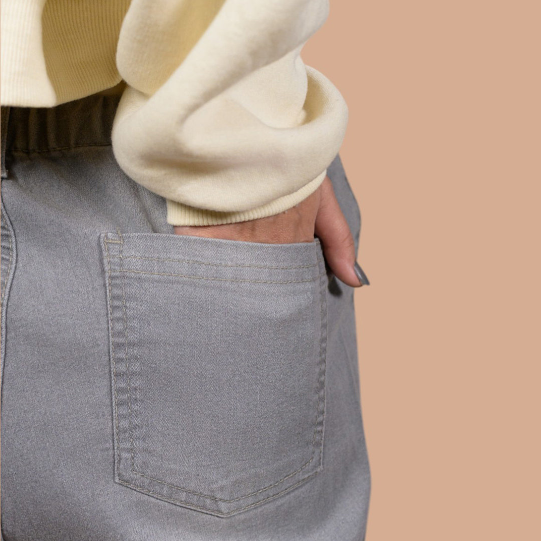 Slim Fit Hem Cut Pull-on | Denim Trousers For Women