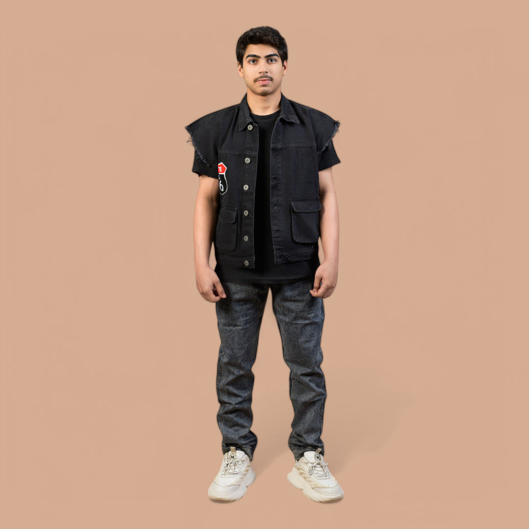 Denim Trousers with Ankle Zip & Ribbed Belt – Super Comfort | Stone Wash Look