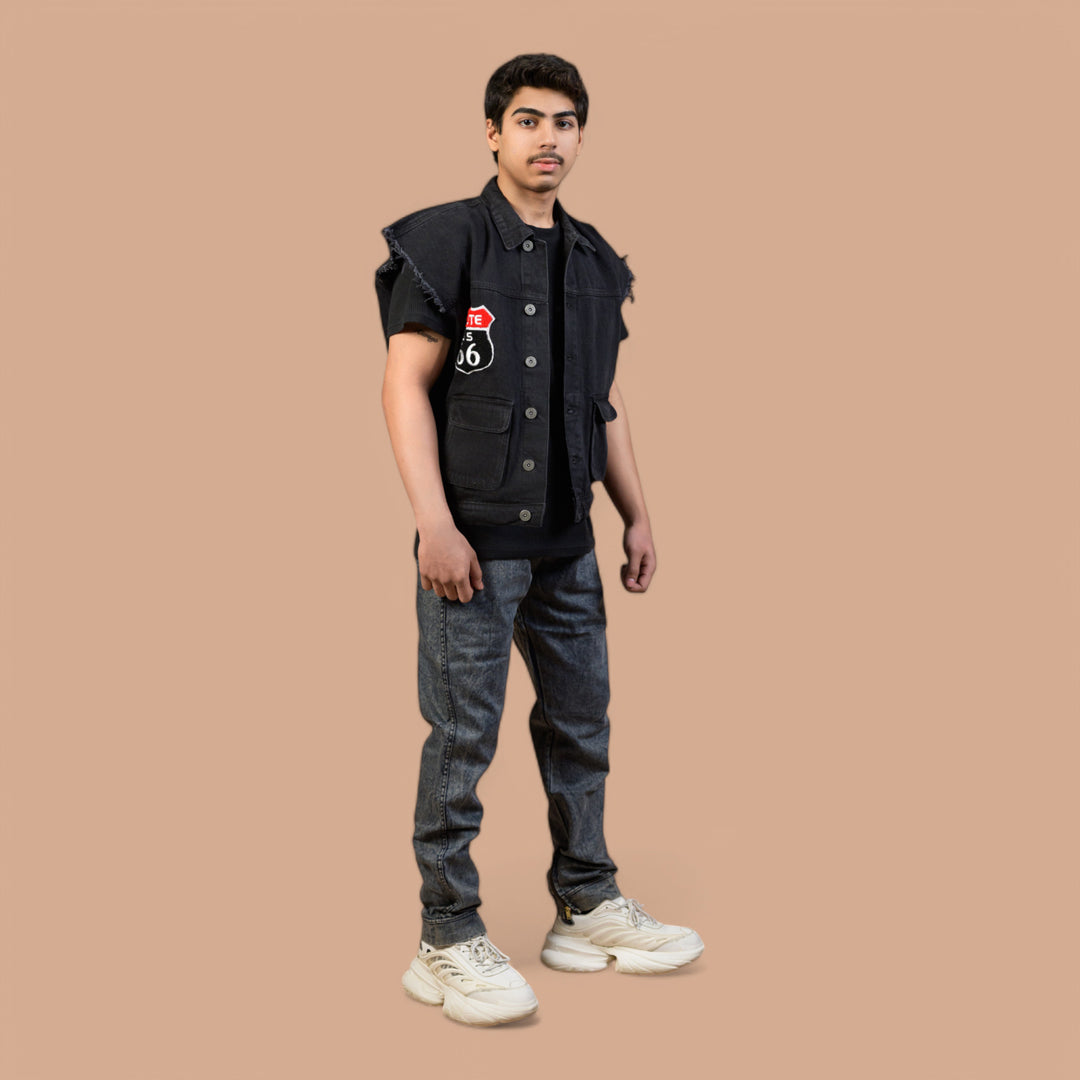 Denim Trousers with Ankle Zip & Ribbed Belt – Super Comfort | Stone Wash Look