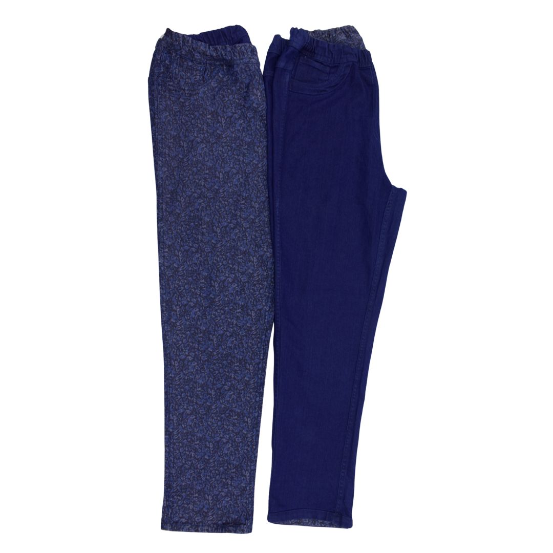 Reversible Pull-On Jeans with Elastic Waistband and Dual Pockets