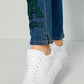 Jeans, slim fit, hem patch, 5-pocket