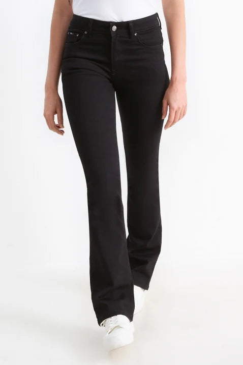Women's Bootcut Jeans – Mid-Rise Waist, Stretch Denim