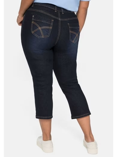 Slim Fit Capri Jeans – Stretch Cotton Denim with Classic 5-Pocket Design