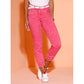 7/8 5-Pocket Jeans with Fringed Hem