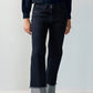 Denim Culottes with Turn-Up