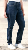 Jeans, straight fit, decorative rivets, 5-pocket