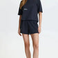 Women's Two-Piece Cotton Pajama Set with Decorative Print
