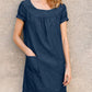 LIGHT DENIM FITTED DRESS FOR WOMEN