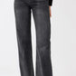DOLLYWOOD | Wide and Straight, 4-Pocket- Wide leg- Jeans - Charcoal Grey