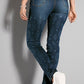 Jeans, Slim Fit, Alloverdruck, 5-Pocket - Dark Blue