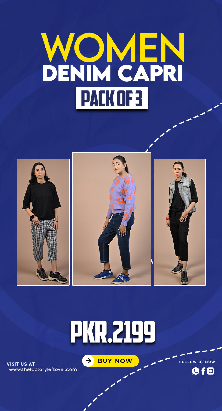 Pack of 3 Denim Capri | Capri For Women | All Colors Available