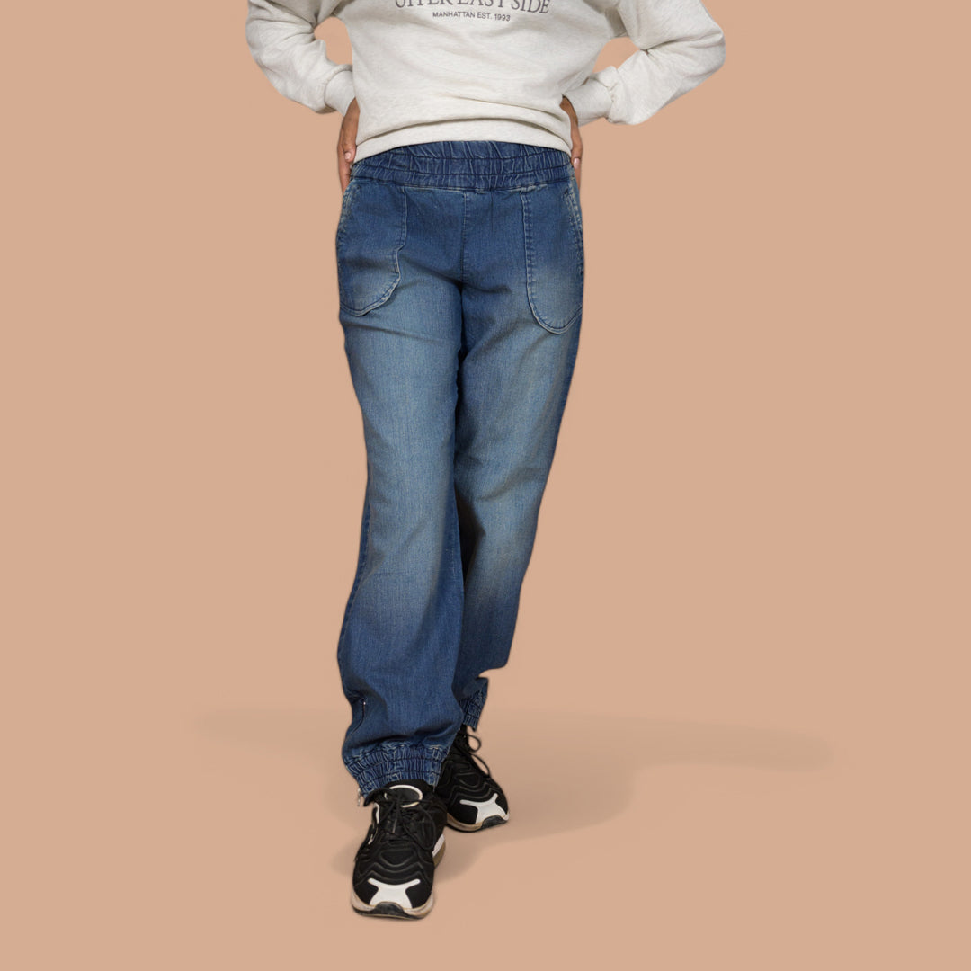 Women's Denim Jogger – Ultra Comfort | Stylish Fit for Gym, Casual & Everyday Wear