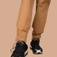 Women's Camel Brown Jogger-Style | Denim Trousers For Women