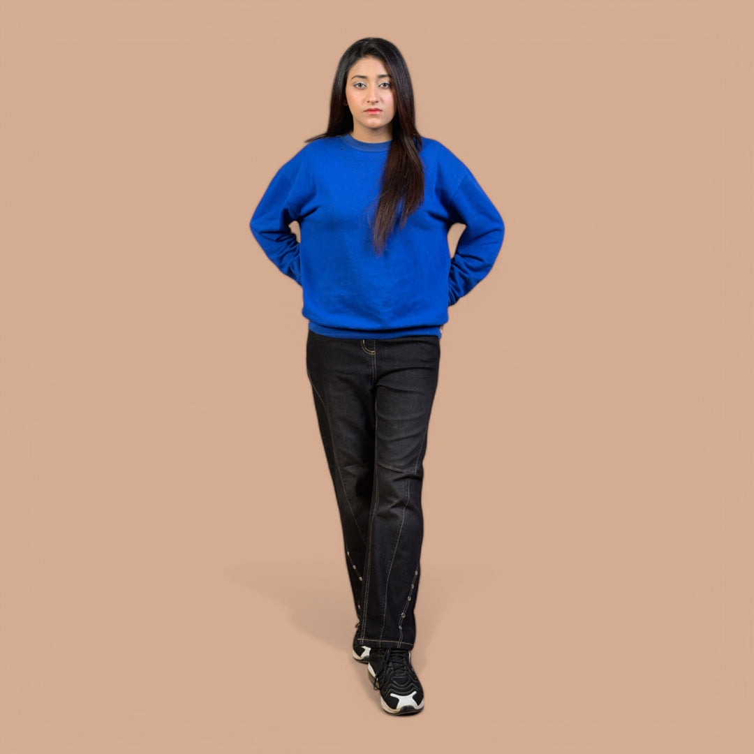 Women's Power Stretch Denim Trouser – Straight Fit with Rivet Hem | Plus Sizes Available