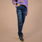 Rhinestone Butterfly Embellished | Denim Trousers For Women