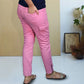 Pink Twill Cargo Pants with Bottom Hem Zippers