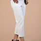 White Regular Fit Denim Capri