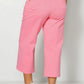 High Rise Stretchable Pink Wide Leg Jeans