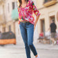 High-Rise Slim Fit Jeans with Decorative Buttons