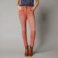 Trendy Women's 7/8th Stretch Denim Jeans with Laser Washing